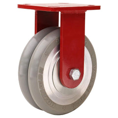 Rigid Top Plate Caster: Polyurethane on Aluminum, 6″ Wheel Dia, 2″ Wheel Width, 1,200 lb Capacity, 7-1/2″ OAH 4.5″ Plate Length, 4″ Plate Width, Non-Marking