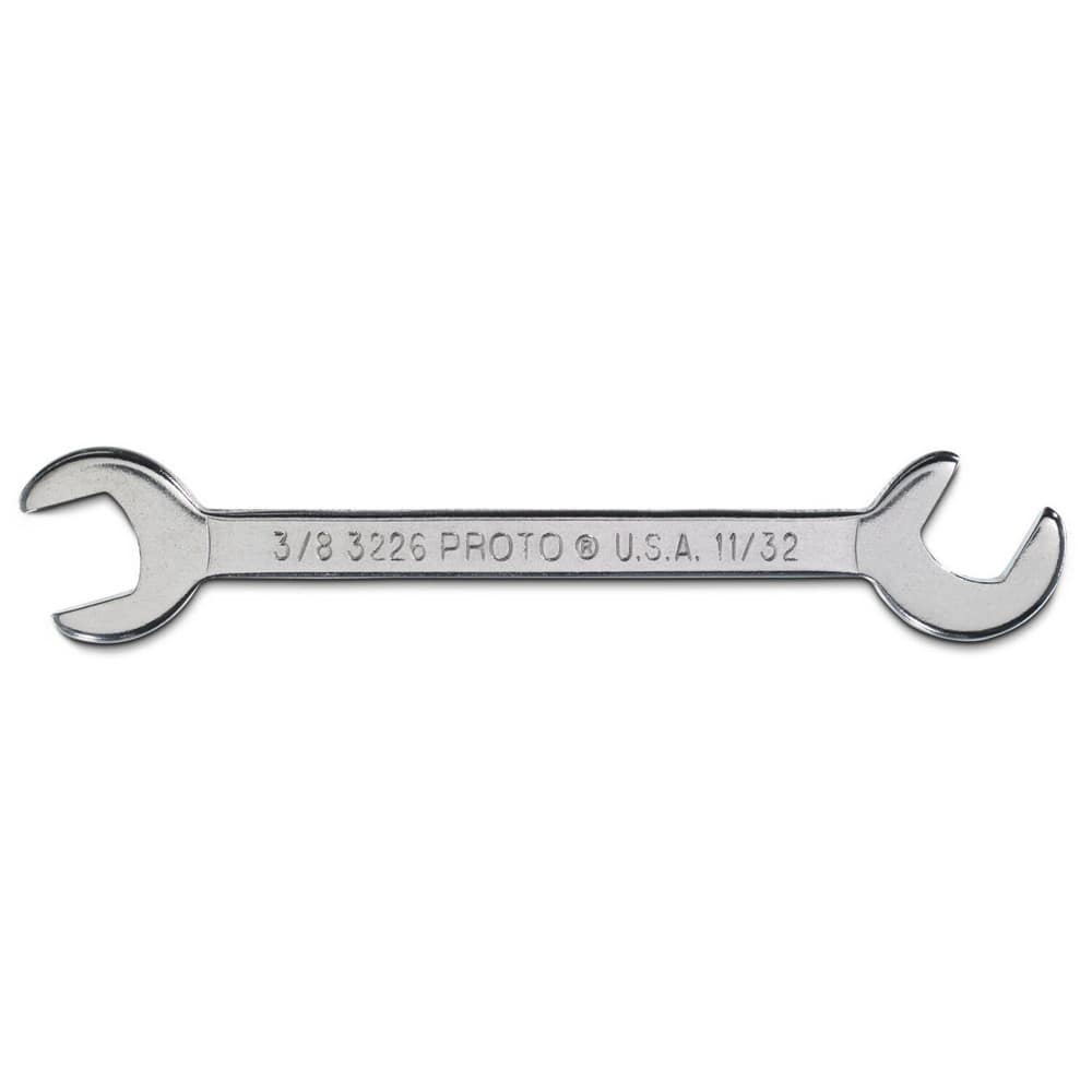 Open End Wrench: Straight Head, Double Ended 3-3/4″ OAL, Steel, Satin Finish