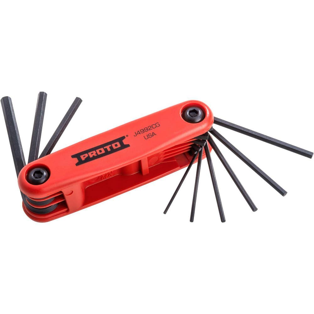 Hex Key Sets; Ball End: No; Handle Type: Plastic; Hex Size: 1/16 in; 5/64 in; 7/64 in; 1/8 in; 3/64 in; 9/64 in; 3/32 in; 5/32 in; Material: Alloy Steel; Number Of Pieces: 8; Overall Length: 3.00