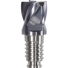 Corner Radius & Corner Chamfer End Mill Heads; Chamfer Angle: 45.000; Connection Type: Duo-Lock 25; Centercutting: Yes; Flute Type: Spiral; Number Of Flutes: 4; End Mill Material: Solid Carbide; Overall Length: 1.23