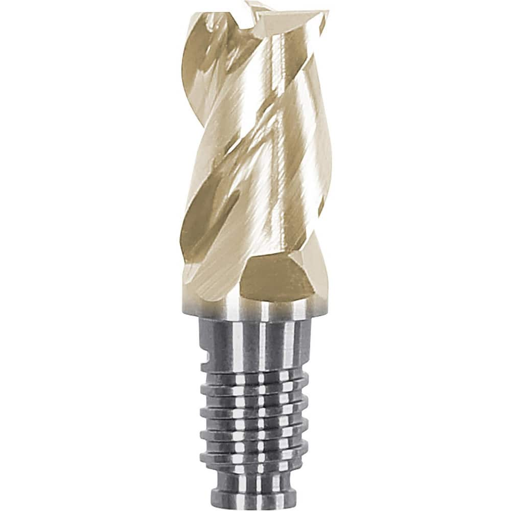 Corner Radius & Corner Chamfer End Mill Heads; Chamfer Angle: 45.000; Connection Type: Duo-Lock 12; Centercutting: Yes; Flute Type: Spiral; Number Of Flutes: 3; End Mill Material: Solid Carbide; Overall Length: 0.94