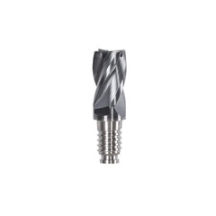 Corner Radius & Corner Chamfer End Mill Heads; Chamfer Angle: 45.000; Connection Type: Duo-Lock 10; Centercutting: Yes; Flute Type: Spiral; Number Of Flutes: 4; End Mill Material: Solid Carbide; Overall Length: 0.79