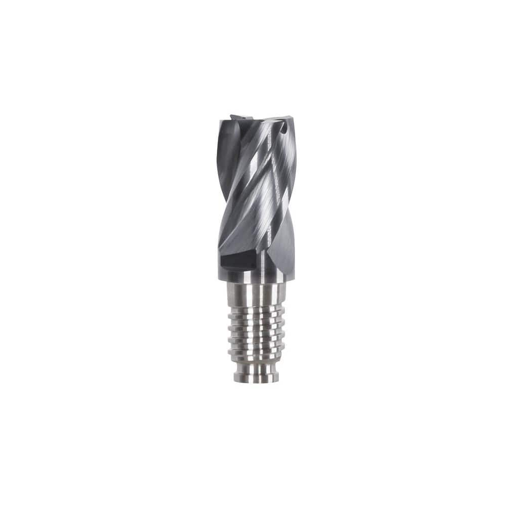 Corner Radius & Corner Chamfer End Mill Heads; Chamfer Angle: 45.000; Connection Type: Duo-Lock 16; Centercutting: Yes; Flute Type: Spiral; Number Of Flutes: 4; End Mill Material: Solid Carbide; Overall Length: 1.26