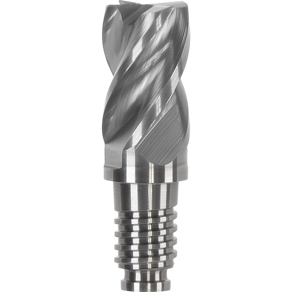 Corner Radius & Corner Chamfer End Mill Heads; Chamfer Angle: 45.000; Connection Type: Duo-Lock 12; Centercutting: Yes; Flute Type: Spiral; Number Of Flutes: 4; End Mill Material: Solid Carbide; Overall Length: 0.94