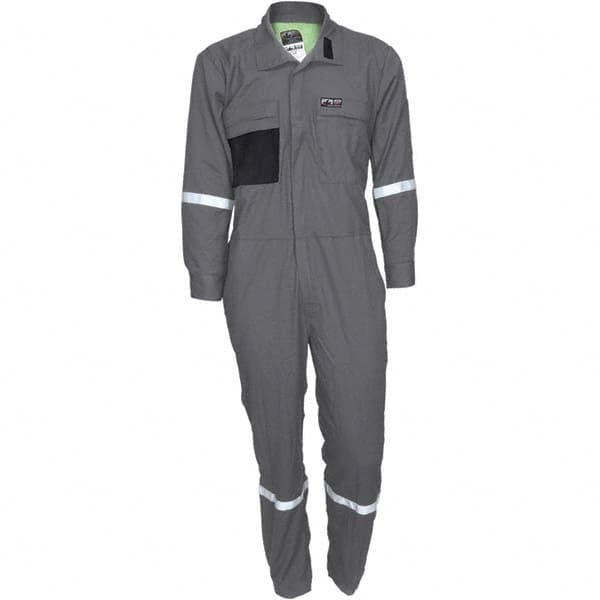 MCR Safety - Size 38 Regular Gray ASTM F1506 8.9 Cal/Cm2 CAT2 NFPA 2112 UL Certified NFPA 70E Flame Resistant/Retardant Coveralls - Best Tool & Supply