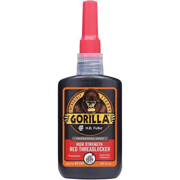 GorillaPro - 50 mL Bottle, Red, High Strength Threadlocker - Best Tool & Supply