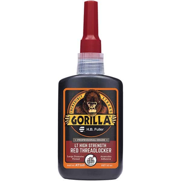 GorillaPro - 50 mL Bottle, Red, High Strength Threadlocker - Best Tool & Supply