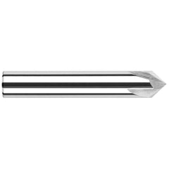 Harvey Tool - 1/4" Diam 150°/30° 2-Flute Single End Solid Carbide Chamfer Mill - Exact Industrial Supply