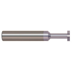 Woodruff Keyseat Cutter: 0.125″ Cut Dia, 0.093″ Cut Width, 1/8″ Shank Dia, Straight Tooth 1-1/2″ OAL, 4 Teeth, Solid Carbide, TiB2 Finish