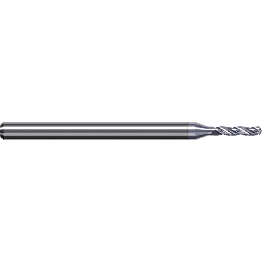 Micro Drill Bit: 0.0236″ Dia, 130 °, Solid Carbide TiB2 Finish, RH Cut, Spiral Flute