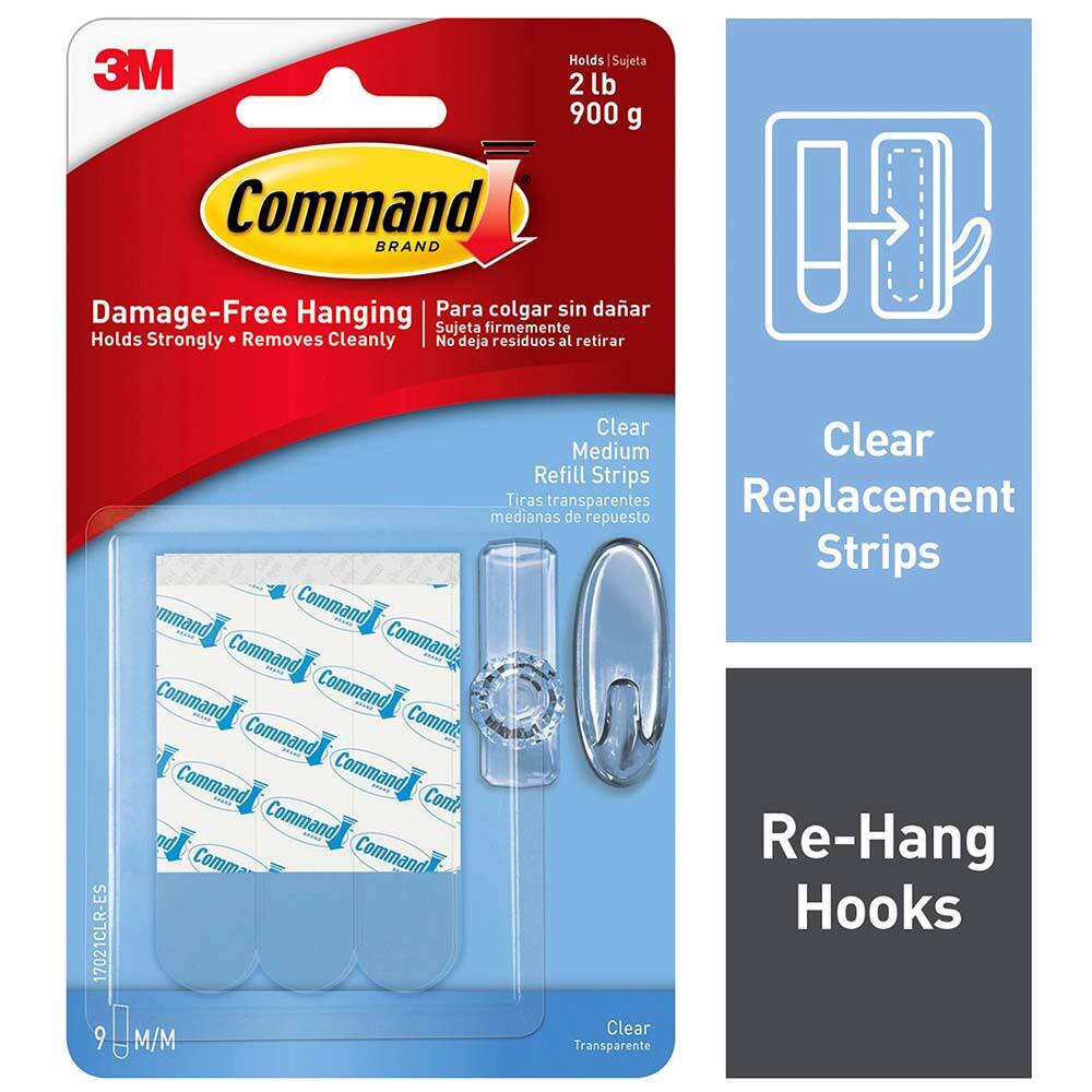 3M - All-Purpose & Utility Hooks; Type: Strips ; Overall Length (Inch): 2-5/32 ; Material: Plastic ; Material: Plastic ; Overall Width: 0.75 ; Width (Inch): 0.75 - Exact Industrial Supply