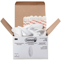 3M - All-Purpose & Utility Hooks; Type: Hooks Kit ; Overall Length (Inch): 5-5/8 ; Projection: 1.50 ; Color: White ; Overall Width: 1.50 ; Overall Height: 3.875 - Exact Industrial Supply