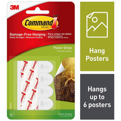 3M - All-Purpose & Utility Hooks; Type: Strips ; Overall Length (Inch): 1-13/16 ; Material: Foam ; Color: White ; Material: Foam ; Overall Width: 0.625 - Exact Industrial Supply