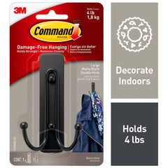 3M - All-Purpose & Utility Hooks; Type: Hooks Kit ; Overall Length (Inch): 4-3/64 ; Projection: 1.68 ; Color: Black ; Overall Width: 2.35 ; Projection: 1.68 (Inch) - Exact Industrial Supply