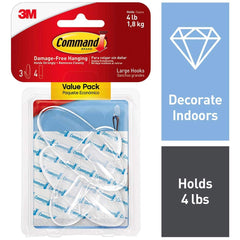 3M - All-Purpose & Utility Hooks; Type: Hooks Kit ; Overall Length (Inch): 3-3/8 ; Material: Plastic ; Projection: 1.00 ; Material: Plastic ; Overall Width: 1.375 - Exact Industrial Supply
