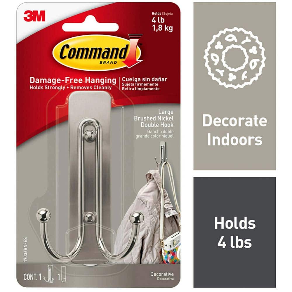 3M - All-Purpose & Utility Hooks; Type: Hooks Kit ; Overall Length (Inch): 4-3/64 ; Projection: 1.68 ; Overall Width: 2.35 ; Projection: 1.68 (Inch); Projection: 1.68 (Inch) - Exact Industrial Supply