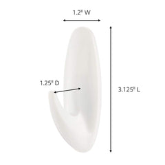 3M - All-Purpose & Utility Hooks; Type: Hooks Kit ; Overall Length (Inch): 3-1/8 ; Material: Plastic ; Projection: 1.25 ; Color: White ; Material: Plastic - Exact Industrial Supply
