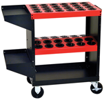 Tool Storage Cart - Holds 36 Pcs. 50 Taper - Black/Red - Best Tool & Supply