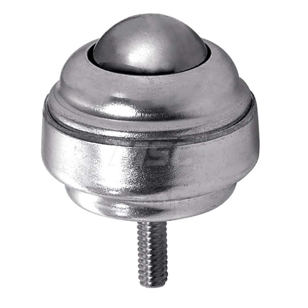 Ball Transfers; Base Shape: Round; Working Orientation: Ball up; Mount Type: Stud; Load Capacity (Lb.): 75; Mount Height: 1.375 in; Housing Diameter: 1.750; Overall Diameter: 1.750; Stud Length: 0.6875 in; Housing Finish: Galvanized; Thread Size: 1/4 - 20