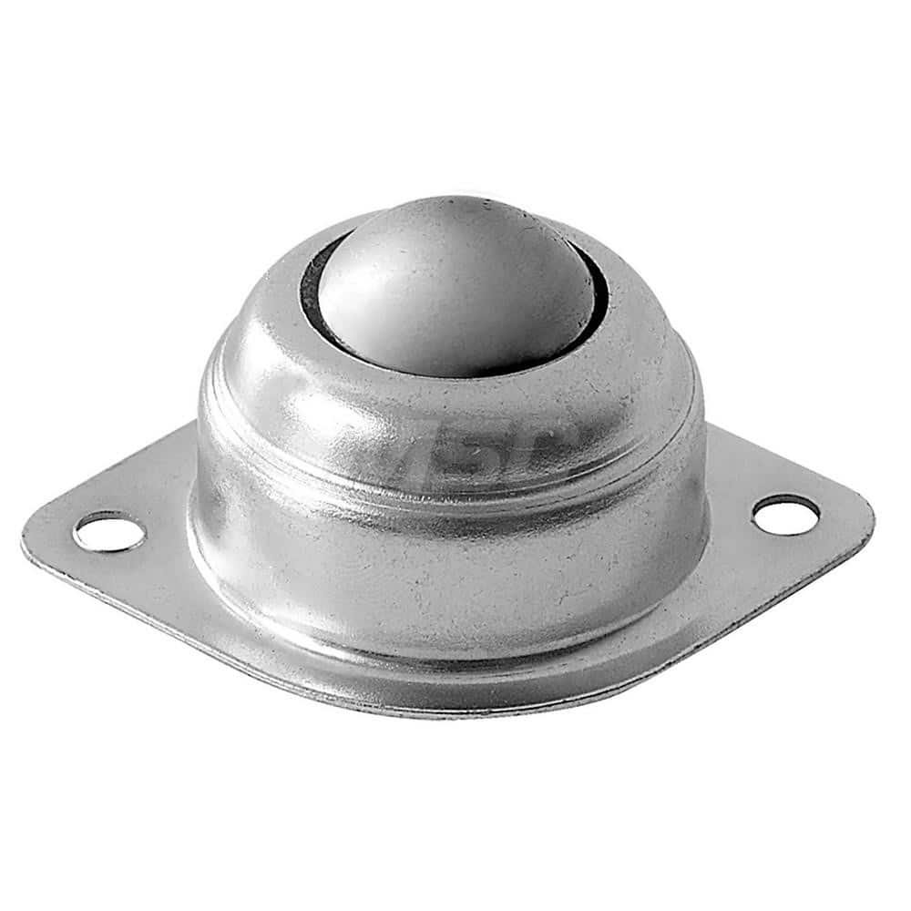 Ball Transfers; Base Shape: Square; Working Orientation: Ball up; Mount Type: Flange; Load Capacity (Lb.): 75; Mount Height: 1.1875 in; Housing Diameter: 1.688; Overall Diameter: 1.688; Mounting Hole Diameter: 0.2188; Flange Width: 2.0000; Housing Finish: