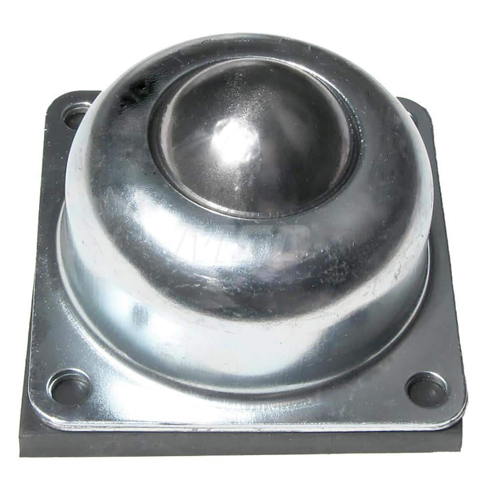 Ball Transfers; Base Shape: Square; Working Orientation: Ball up; Mount Type: Flange; Load Capacity (Lb.): 250; Mount Height: 2.03125 in; Housing Diameter: 2.594; Overall Diameter: 2.594; Mounting Hole Diameter: 0.2813; Flange Width: 3.0000; Housing Finis