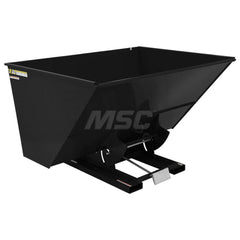 Stationary Tilt Hopper: 6,000 lb Capacity, 82″ Wide, 68.63″ Long, 51.8125″ High Black, Powder Coated Steel, Hand Control