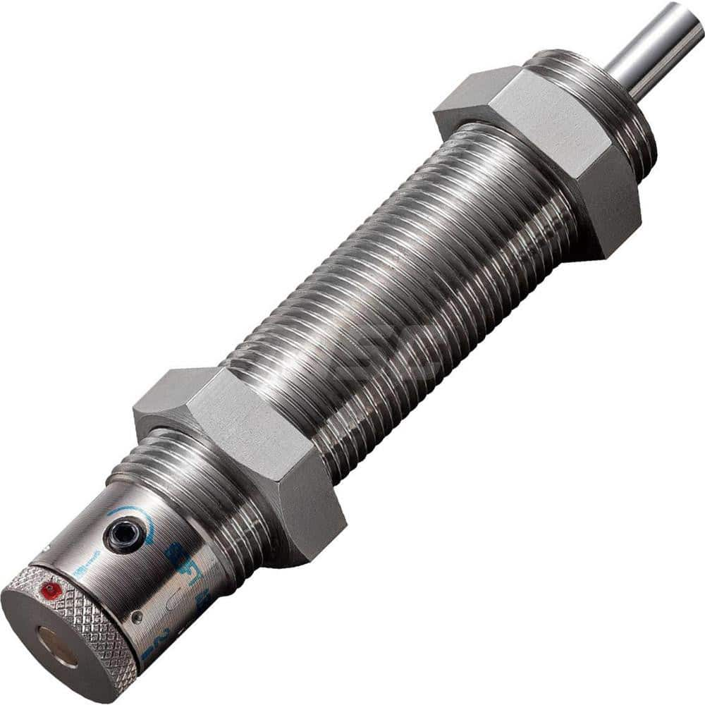 Standard-Duty Shock Absorber: 5 mm Rod Dia, 21.9 mm OD, 12 mm Stroke, M16 x 1.5 Thread 107.7 mm OAL, 14.7 lb Force