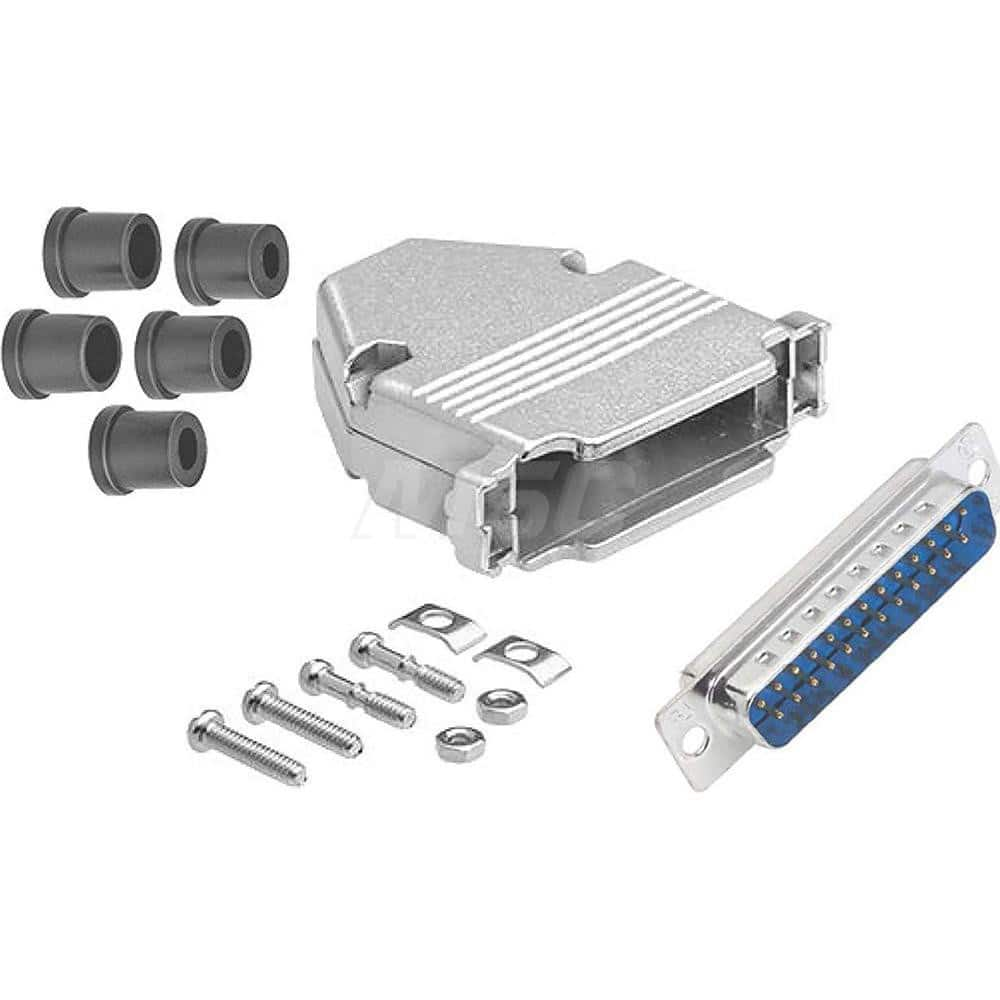 Male D-Sub RS-232 Serial DB25 Adapter Zinc Housing, Nickel-Plated, For Data Networks, Serial Data Transmission Device Management & Instrument Control