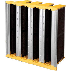 Pleated Air Filter: 24 x 24 x 12″, Carbon V-Bank Activated Carbon & Potassium Permaganate, Plastic Frame, 500 CFM