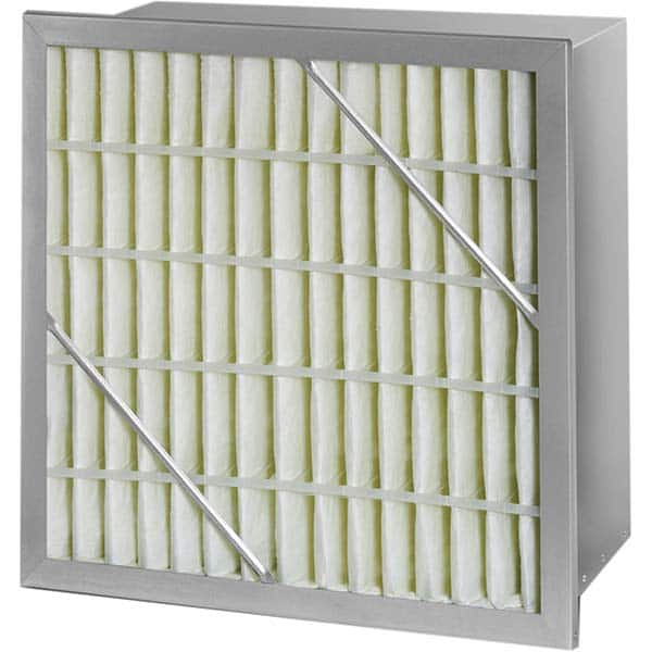 Pleated Air Filter: 20 x 20 x 6″, MERV 15, Rigid Cell Fiberglass, Galvanized Steel Frame, 500 CFM