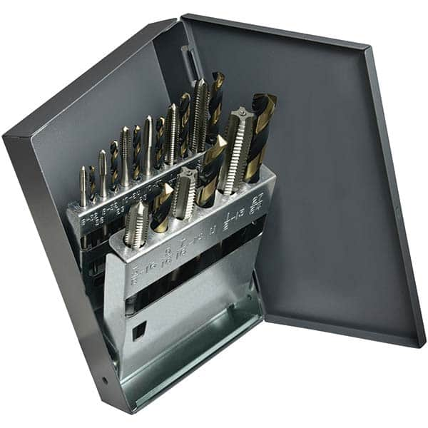 Cle-Line - Tap & Drill Sets Minimum Tap Thread Size (Inch): #6-32 Maximum Tap Thread Size (Inch): 1/2-13 - Best Tool & Supply