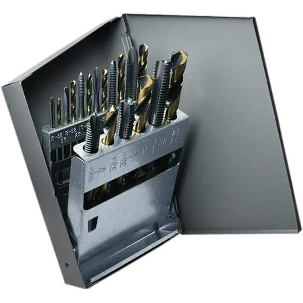 Cle-Line - Tap & Drill Sets Minimum Tap Thread Size (Inch): #6-32 Maximum Tap Thread Size (Inch): 1/2-13 - Best Tool & Supply