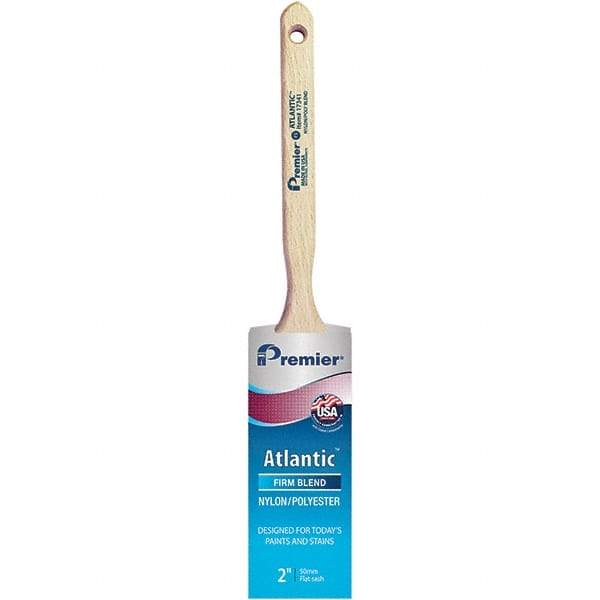 Premier Paint Roller - 2" Tapered Nylon/Polyester Sash Brush - 2-11/16" Bristle Length, 7" Wood Sash Handle - Best Tool & Supply