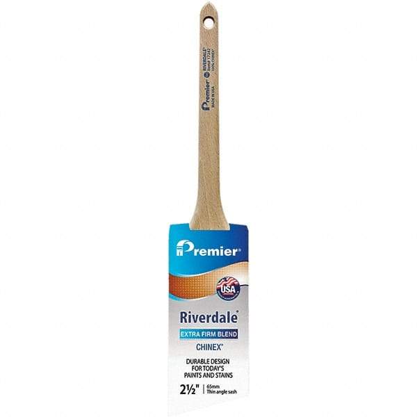 Premier Paint Roller - 2-1/2" Tapered Nylon Trim Brush - 2-11/16" Bristle Length, 8" Wood Sash Handle - Best Tool & Supply