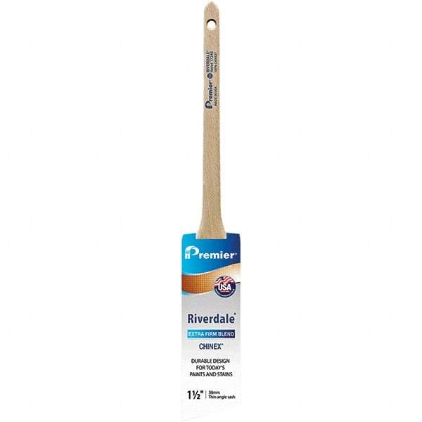 Premier Paint Roller - 1-1/2" Tapered Nylon Trim Brush - 2-3/16" Bristle Length, 7" Wood Sash Handle - Best Tool & Supply