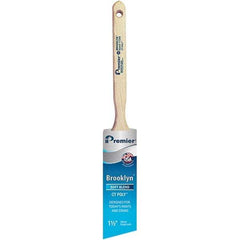 Premier Paint Roller - 1-1/2" Tapered Polyester Angular Brush - 2-3/16" Bristle Length, 7" Wood Sash Handle - Best Tool & Supply