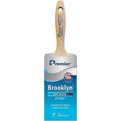 Premier Paint Roller - 3" Tapered Polyester Varnish Brush - 3-3/16" Bristle Length, 5-3/4" Wood Beavertail Handle - Best Tool & Supply