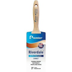 Premier Paint Roller - 3" Tapered Nylon Varnish Brush - 3-3/16" Bristle Length, 6" Wood Beavertail Handle - Best Tool & Supply