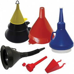 Funnel King - Oil Funnels & Can Oiler Accessories; Type: Funnel Set ; Material: Polyethylene ; Capacity Range: 1 Gal. and Larger ; Capacity (Qt.): 2.00 ; Finish: Smooth Plastic ; Spout Type: Flexible - Exact Industrial Supply