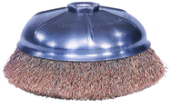 6" Crimped Wire Cup Brush - (Internal nut); .020 Bronze; 5/8-11 A.H. - Non-Sparking Wire Wheel - Best Tool & Supply