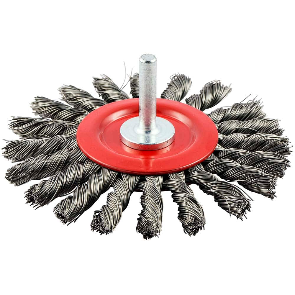 Norton - 4" OD, Standard Twist Knot Carbon Wheel Brush - Best Tool & Supply