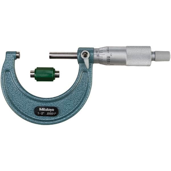 Mitutoyo - Mechanical Outside Micrometers Minimum Measurement (Decimal Inch): 1.0000 Maximum Measurement (Decimal Inch): 2.0000 - Best Tool & Supply