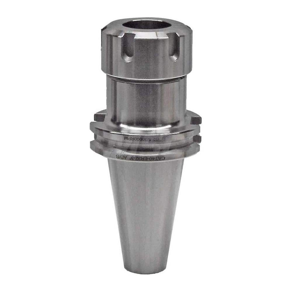 Collet Chuck: ER Collet, CAT Taper Shank 3″ Projection, 0.0001″ TIR, Balanced to 30,000 RPM, Through Coolant