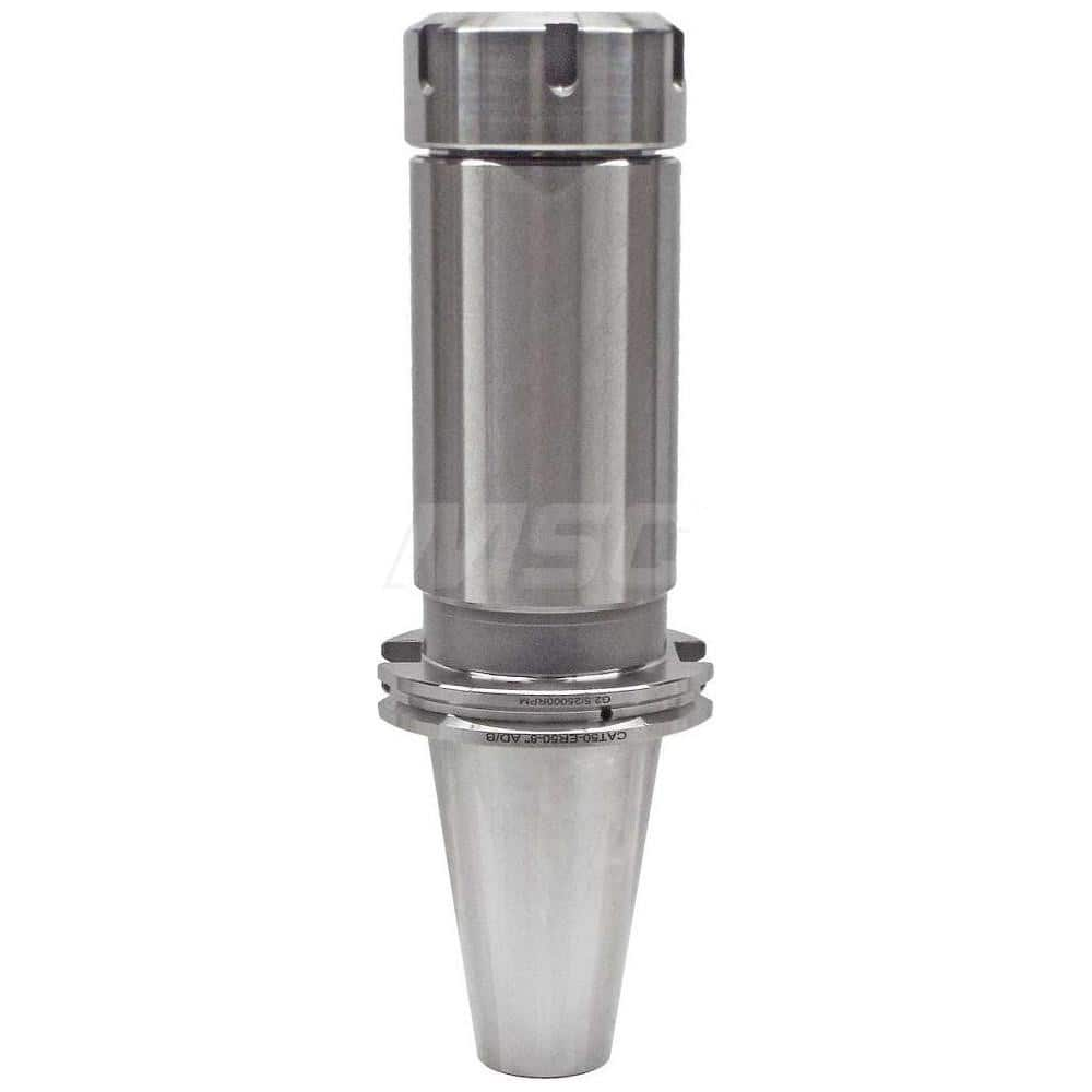 Collet Chuck: ER Collet, CAT Taper Shank 8″ Projection, 0.0001″ TIR, Balanced to 25,000 RPM, Through Coolant