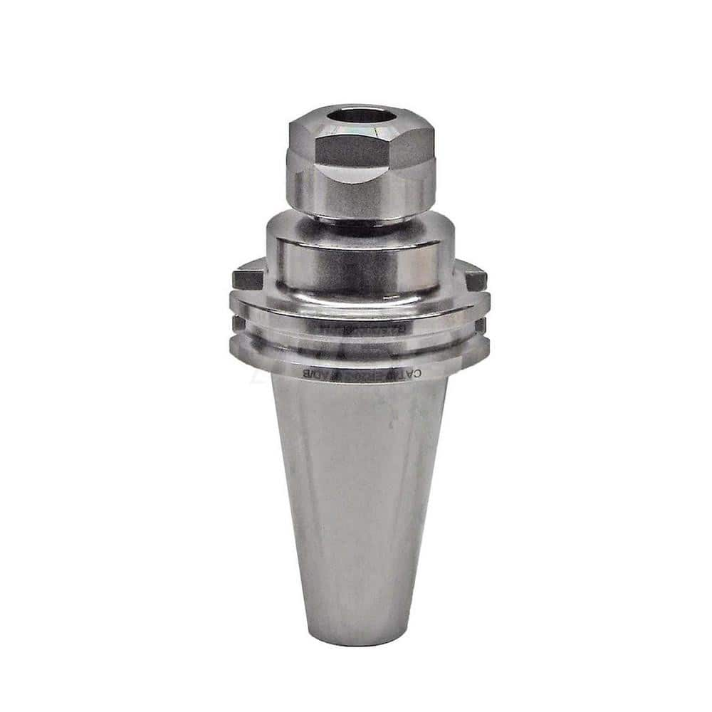 Collet Chuck: ER Collet, CAT Taper Shank 2.5″ Projection, 0.0001″ TIR, Balanced to 30,000 RPM, Through Coolant