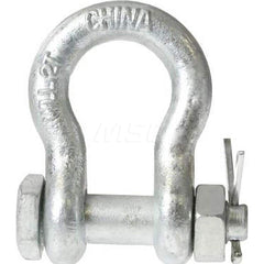 Shackle: Bolt Nut & Cotter Pin Galvanized Steel, 1-1/8″ Pin Dia