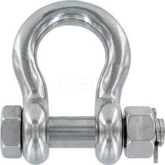 Shackle: Bolt Nut & Cotter Pin Stainless Steel, 1/4″ Pin Dia