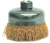4" Crimped Wire Cup Brush - .020 Bronze; 5/8-11 A.H. - Non-Sparking Wire Wheel - Best Tool & Supply