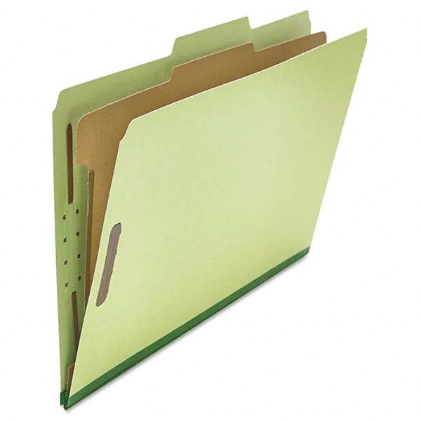 UNIVERSAL - File Folders, Expansion Folders & Hanging Files Folder/File Type: Classification Folders with Tob Tab Fastener Color: Green - Best Tool & Supply