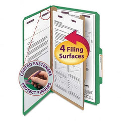 SMEAD - File Folders, Expansion Folders & Hanging Files Folder/File Type: Classification Folders with Tob Tab Fastener Color: Green - Best Tool & Supply